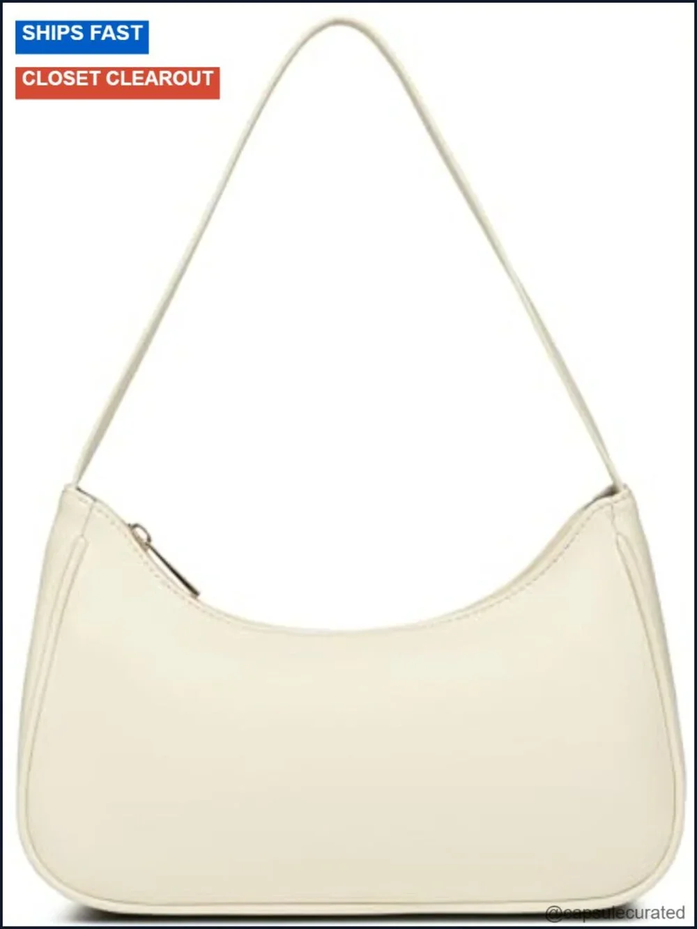 Vegan Leather Hobo Shoulder Bag with Zipper Closure